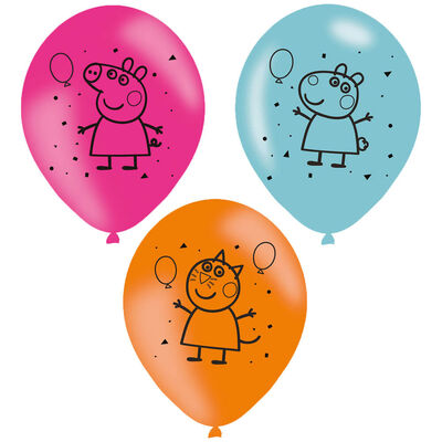 6 luftballon peppa pig farbige