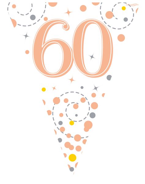 Wimpel girlande 3,9 meter Rosegold 60 th birthday