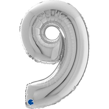 Folienballon Zahl Silber 66 cm