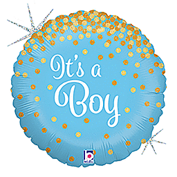 Folienballon 45 cm It's a boy blau und gold