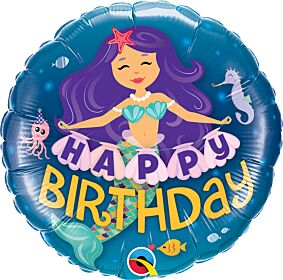 Folienballon 45 cm meerjungfrau happy birthday