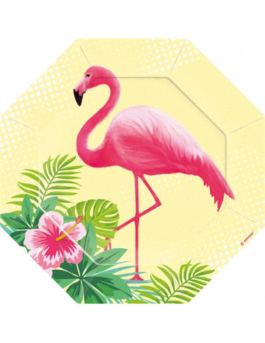 6 teller 18 cm Flamingo Party