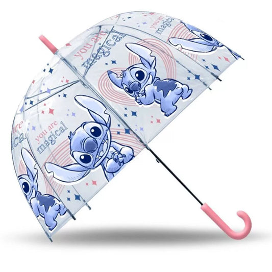 Disney Lilo und Stitch Magical Transparenter Halb-Automatik Regenschirm für Kinder Ø70 cm