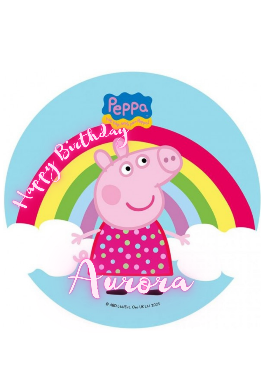 Peppa Pig Personalisierter tortenaufleger Mit foto aus Fondant oder Esspapier. Gluten free.