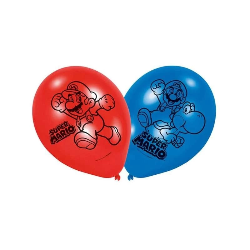 6 luftballon super mario rot und blau