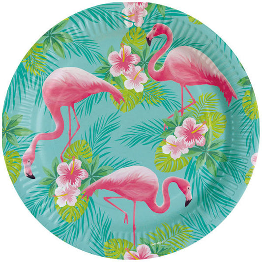 8 teller 23 cm Flamingo party