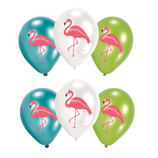 6 Luftballon Flamingo Party