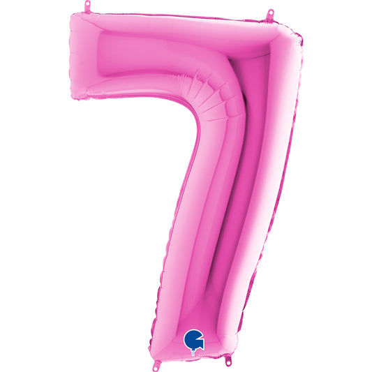 Folienballon Zahl 7 Pink 100 cm