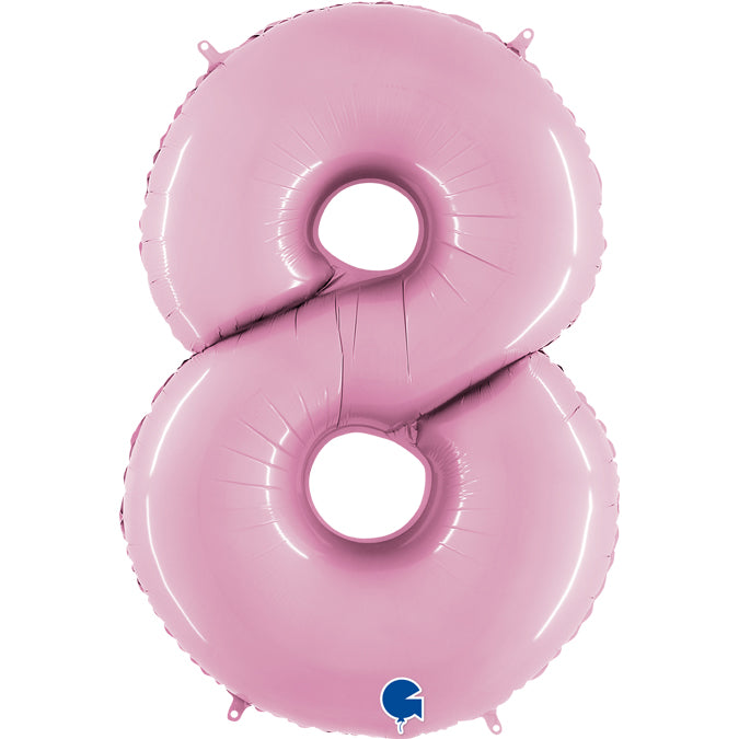 Folienballon Zahl 8 Pastell Pink 100 cm