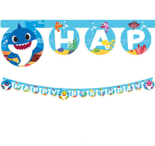 happy birthday girlande baby shark