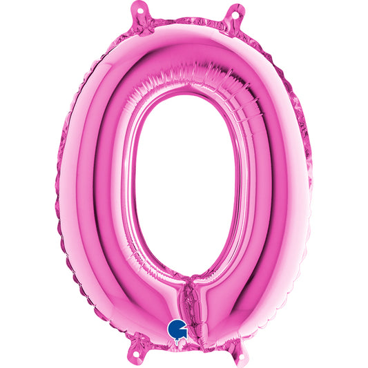 Folienballon Zahl 0 Pink 35 cm