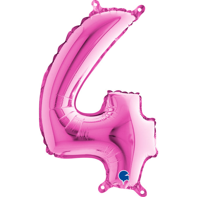 Folienballon Zahl 4 Pink 35 cm