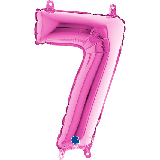 Folienballon Zahl 7 Pink 35 cm