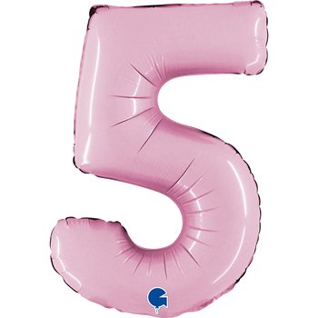 Folienballon Zahl 5 Pastell Pink 35 cm
