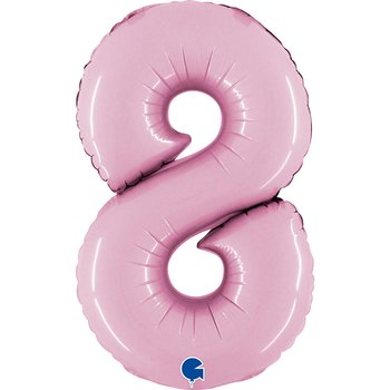 Folienballon Zahl 8 Pastell Pink 35 cm