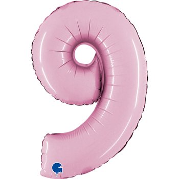 Folienballon Zahl 9 Pastell Pink 35 cm