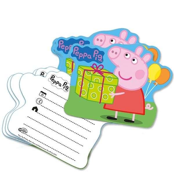 6 einladungskarte mit 6 umschläge Peppa Pig