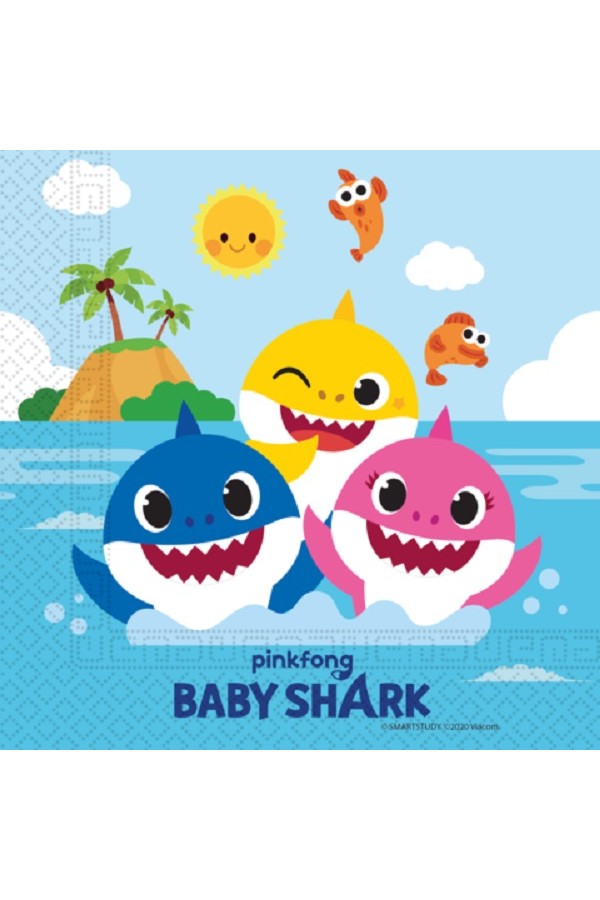 20 servietten baby shark