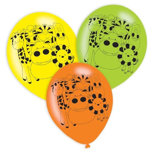 6 luftballon Dschungel Tiere