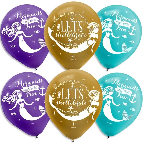 6 Luftballon Meerjungfrau Violett