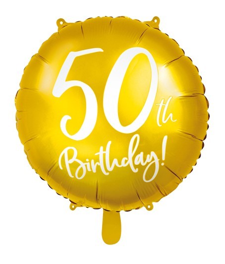folienballon 45 cm 50th birthday gold