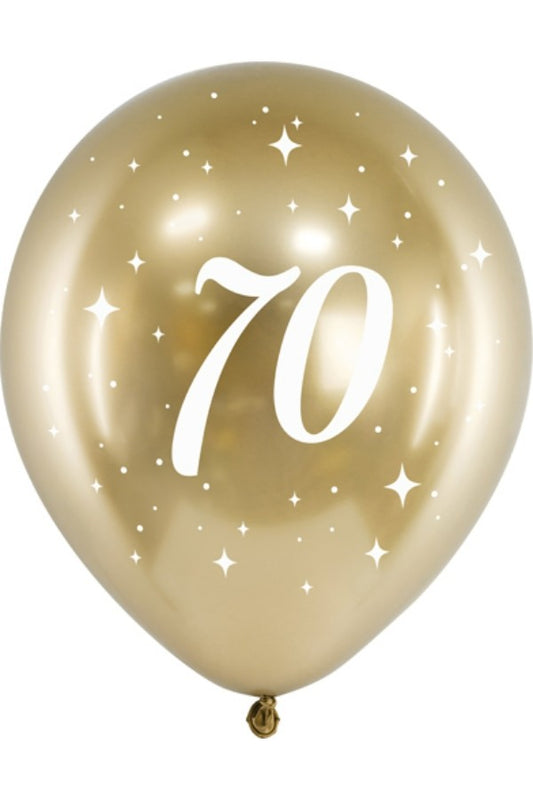 6 Luftballon Gold 70th birthday