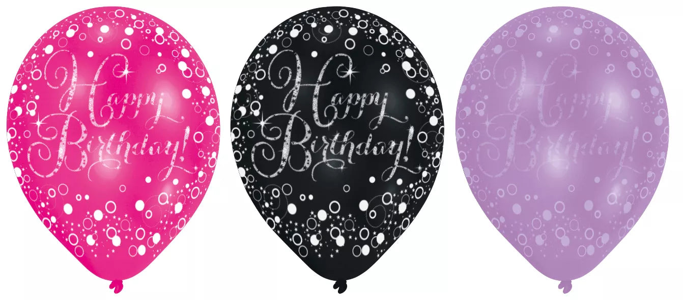 6 luftballon Sparkling Pink