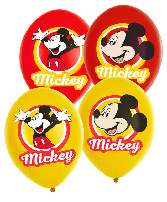 6 luftballon mickey mouse rot und gelb