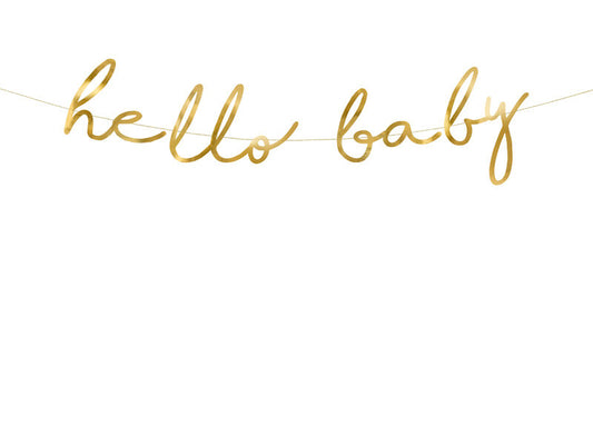 Hello Baby banner gold
