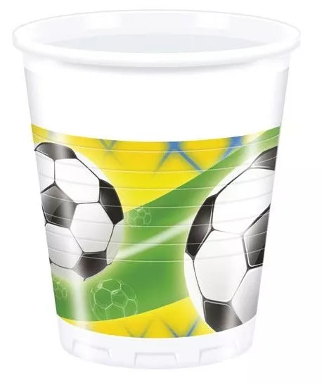 8 becher Fussball gelb