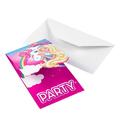 8 einladungskarte mit 8 umschlage Barbie Dreamtopia