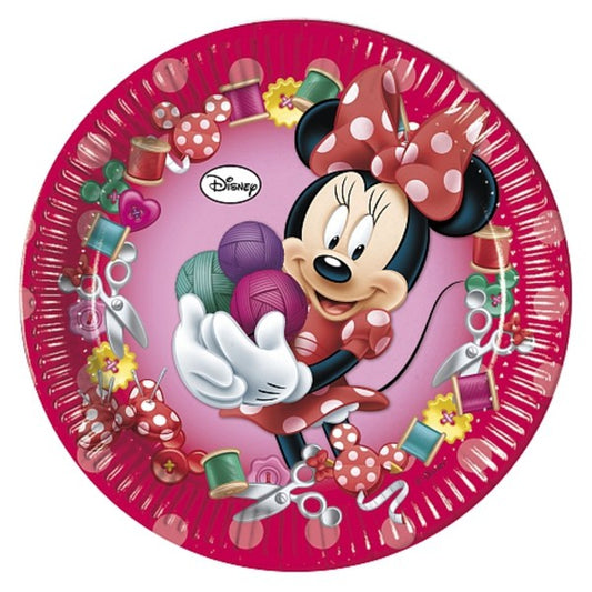 8 teller 23 cm Minnie Mouse Rot