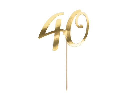 cake topper 40 Jahre gold