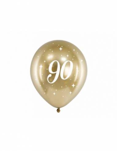 6 Luftballon Gold 90th birthday