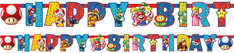 Happy birthday girlande Super Mario