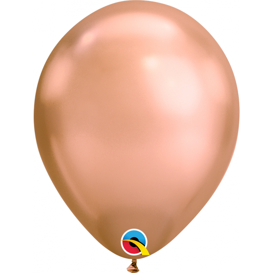 6 Luftballon 30 cm Chrome Rosegold