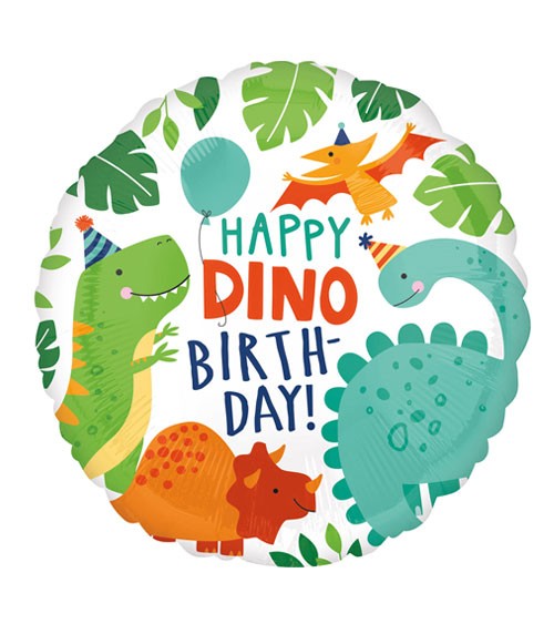 Dinosaurier folienballon 45 cm happy bday