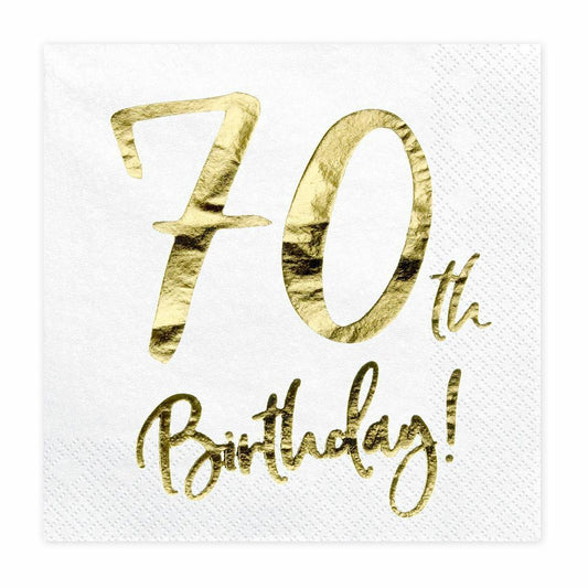 20 servietten Gold 70th birthday