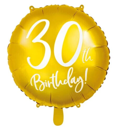 Folienballon 45 cm 30th birthday gold