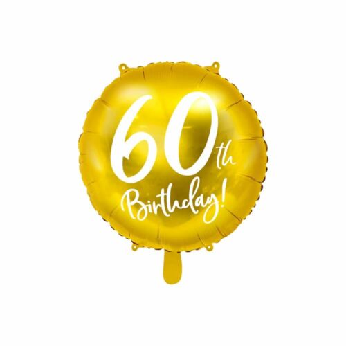 folienballon 45 cm 60th birthday gold