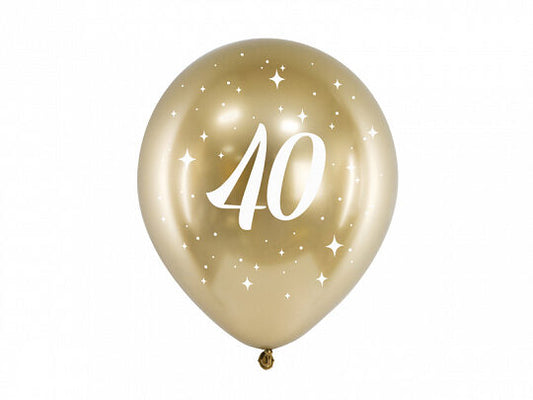 6 luftballon glossy gold 40 Jahre