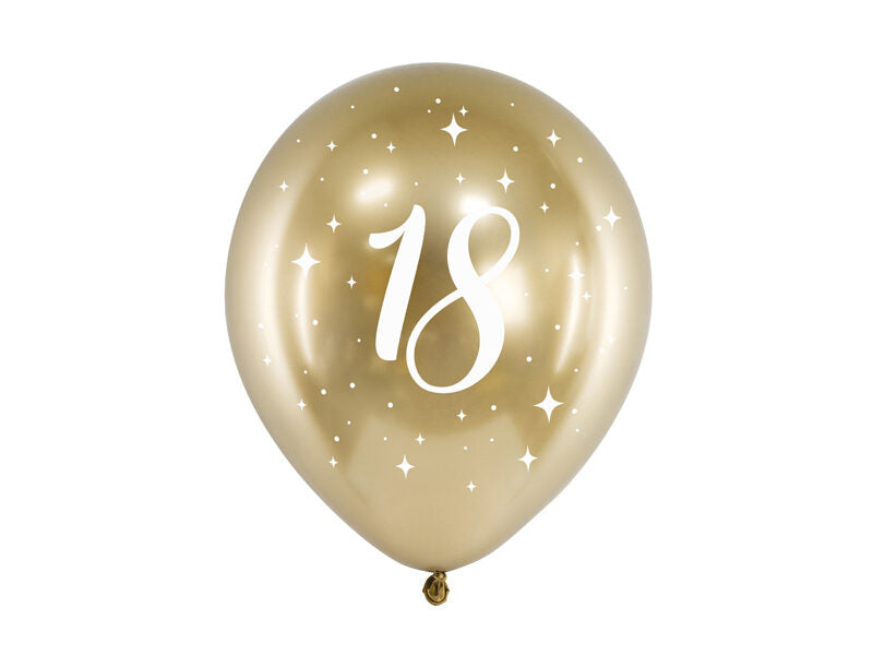 6 luftballon glossy gold 18 Jahre